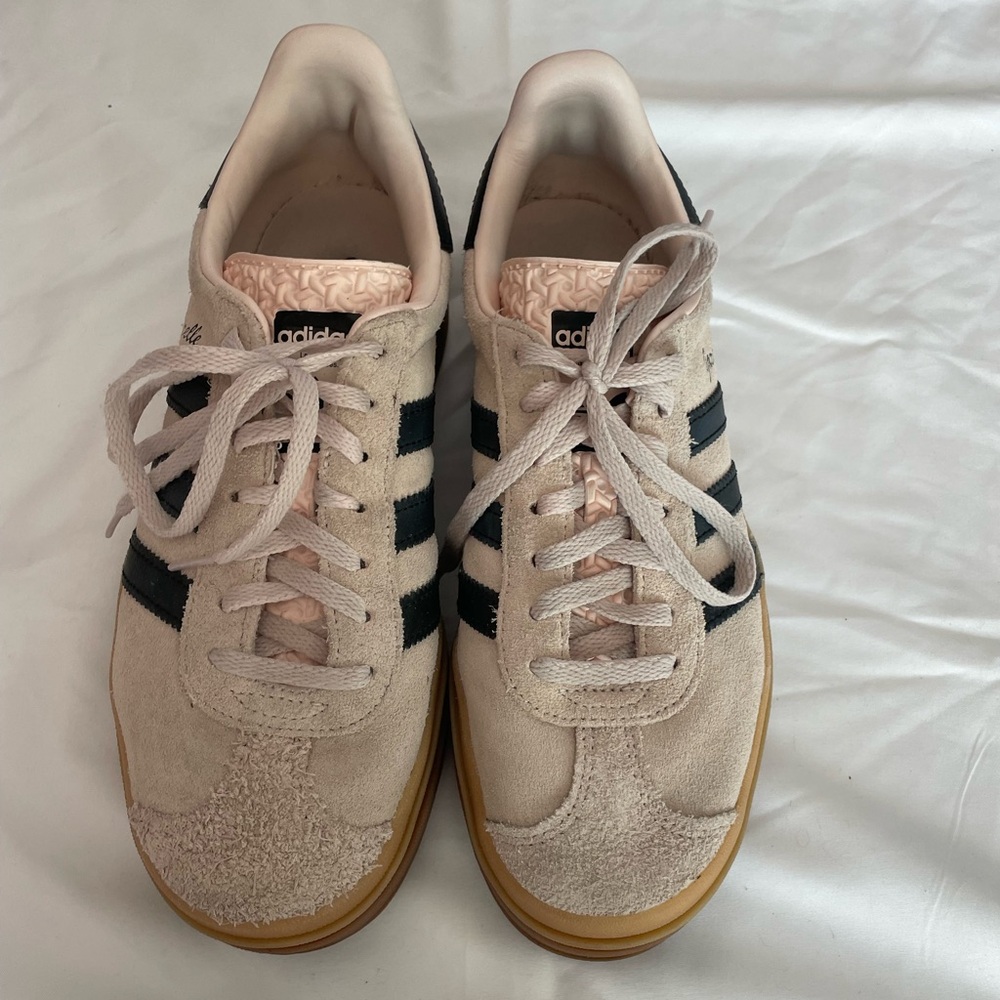 Adidas light pink and Black Gazelle Bold